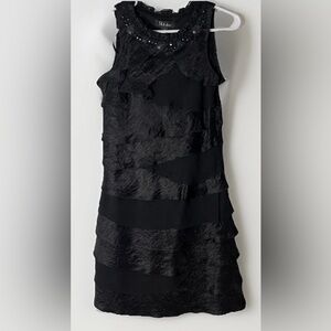 SL Fashions Black Textured‎ Mini Cocktail Dress NYE